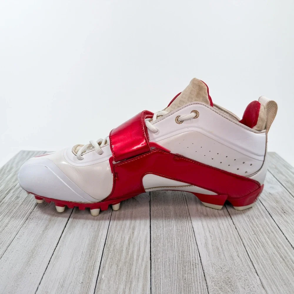 Nike Huarache 3 Lacrosse Cleats - White‎ Red - Style 469730-160 - Men's Size 13
